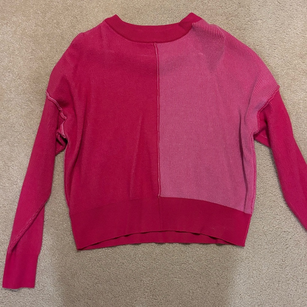Pink half and half shirt